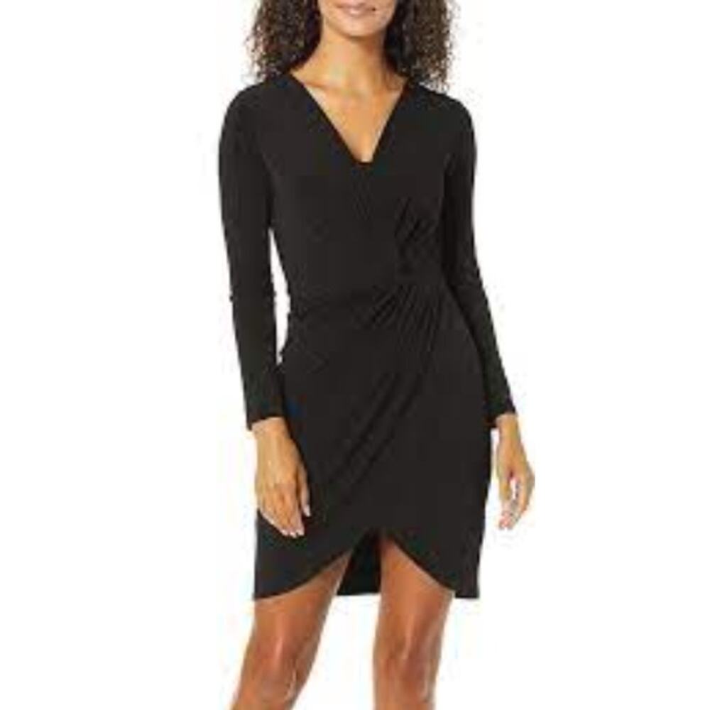 VELVET BY GRAHAM AND SPENCER Caterina Modal Jersey faux wrap midi dress womans S
